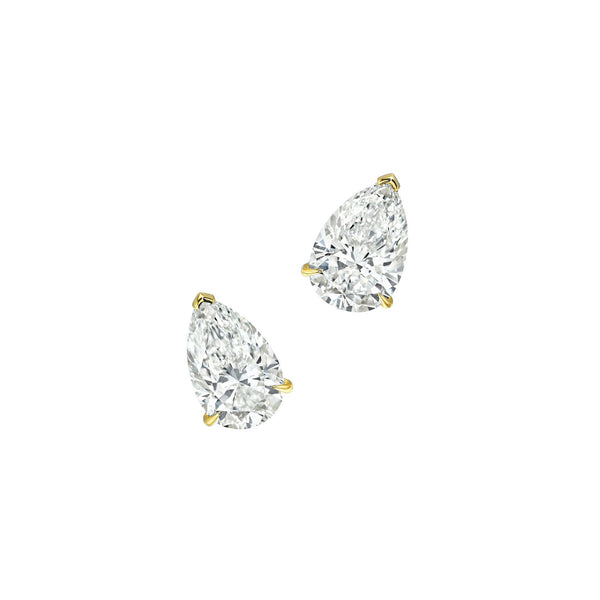 Reverse Water Drop Martini Studs Yellow Gold 5.00CTW by Logan Hollowell Jewelry