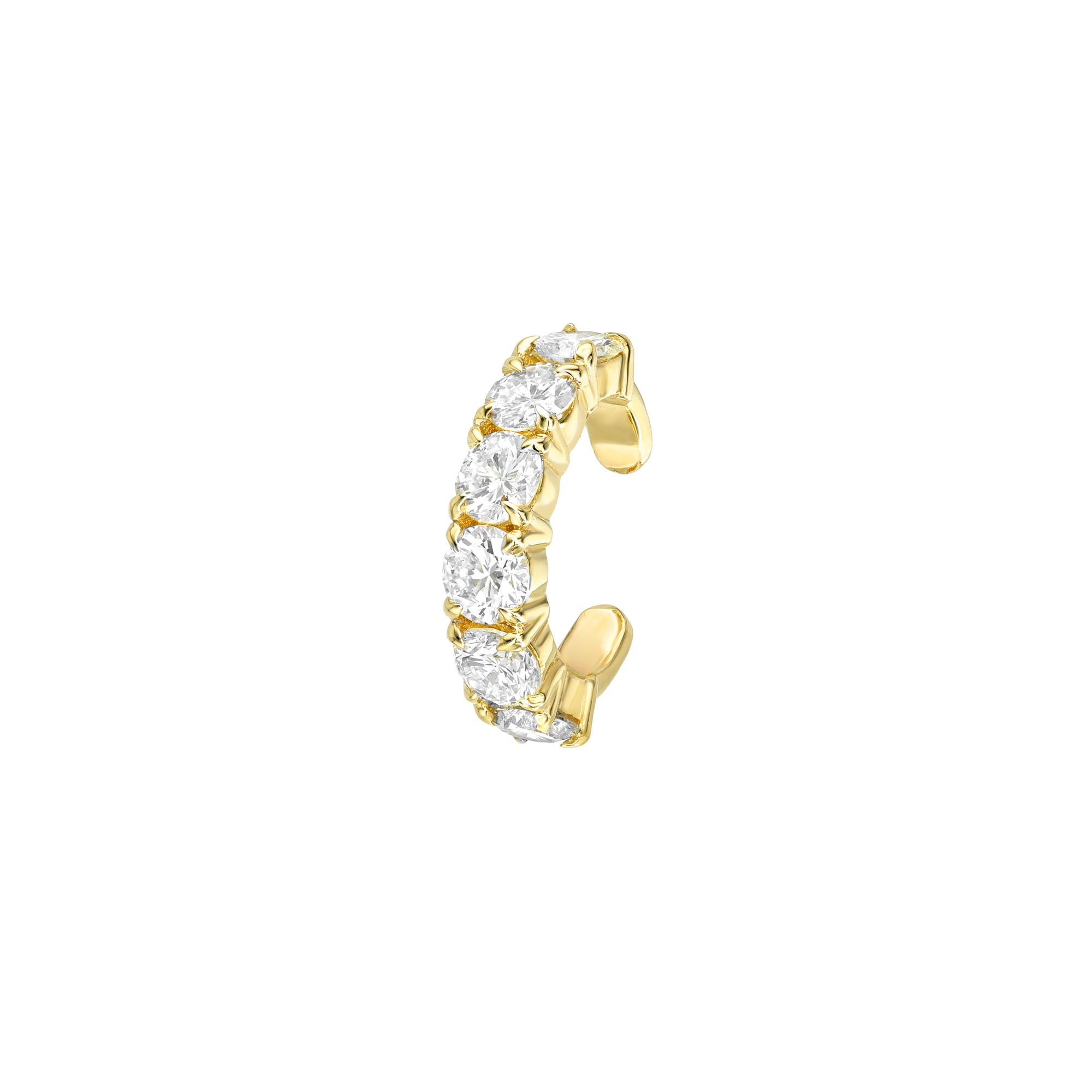 Diamond Ear Cuff (LAB) Yellow Gold by Logan Hollowell Jewelry
