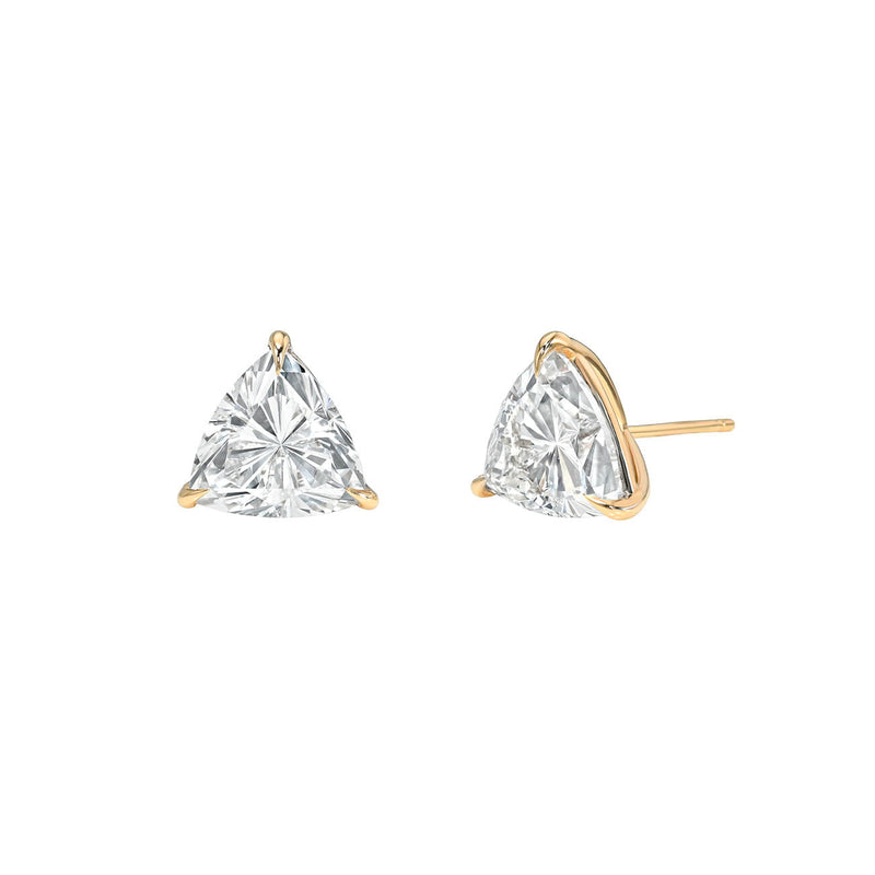 Trillion Diamond Martini Studs Rose Gold 14K by Logan Hollowell Jewelry
