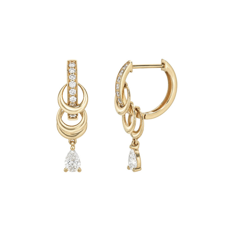 Orbit Ring Diamond Huggies Rose Gold by Logan Hollowell Jewelry