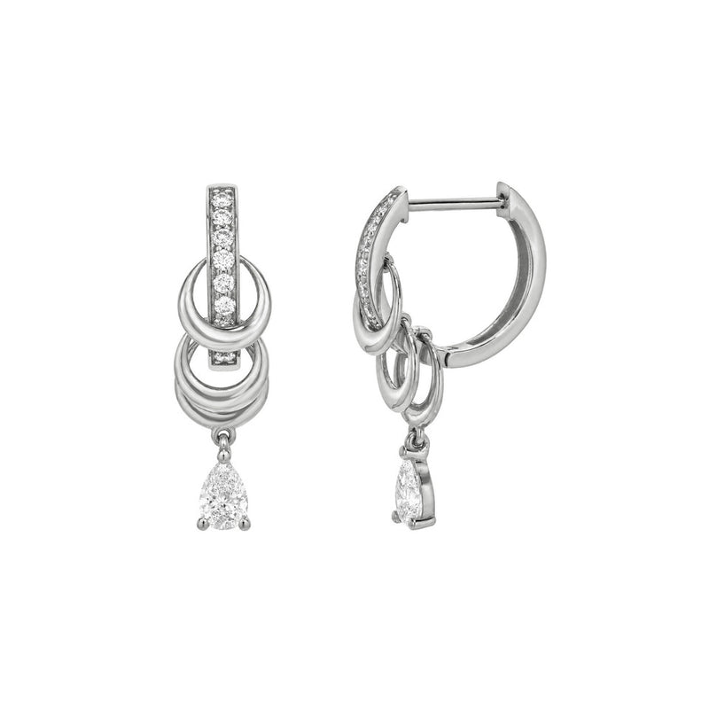 Orbit Ring Diamond Huggies White Gold by Logan Hollowell Jewelry