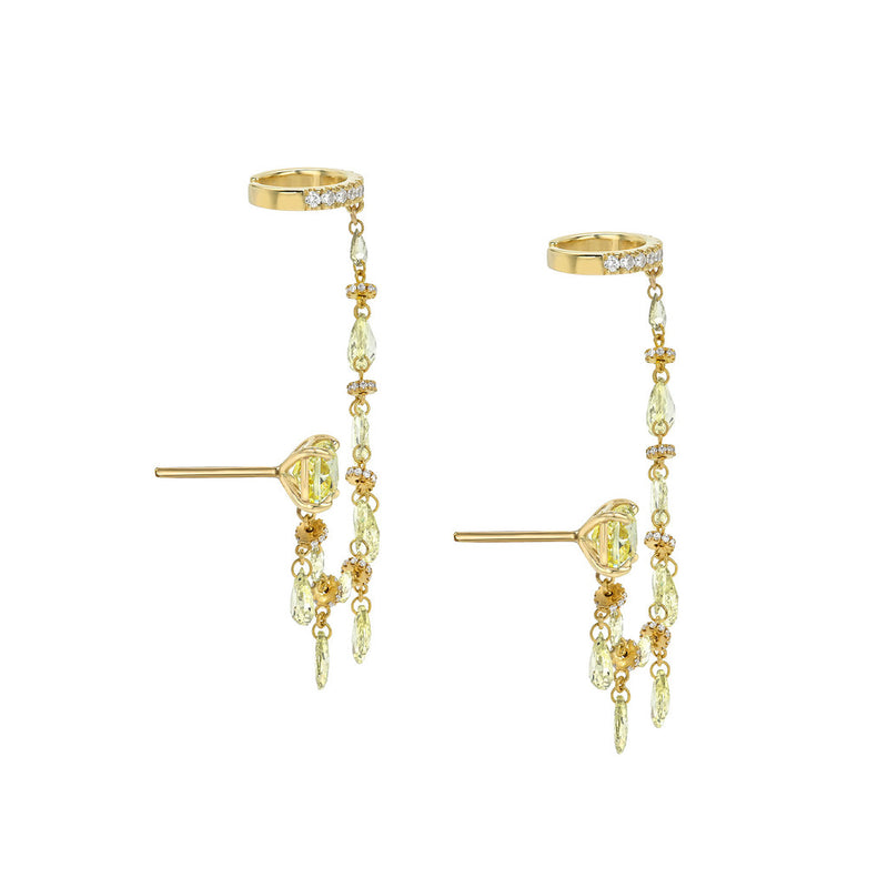 Eau de Rose Fancy Yellow Diamond Ear Cuffs by Logan Hollowell Jewelry
