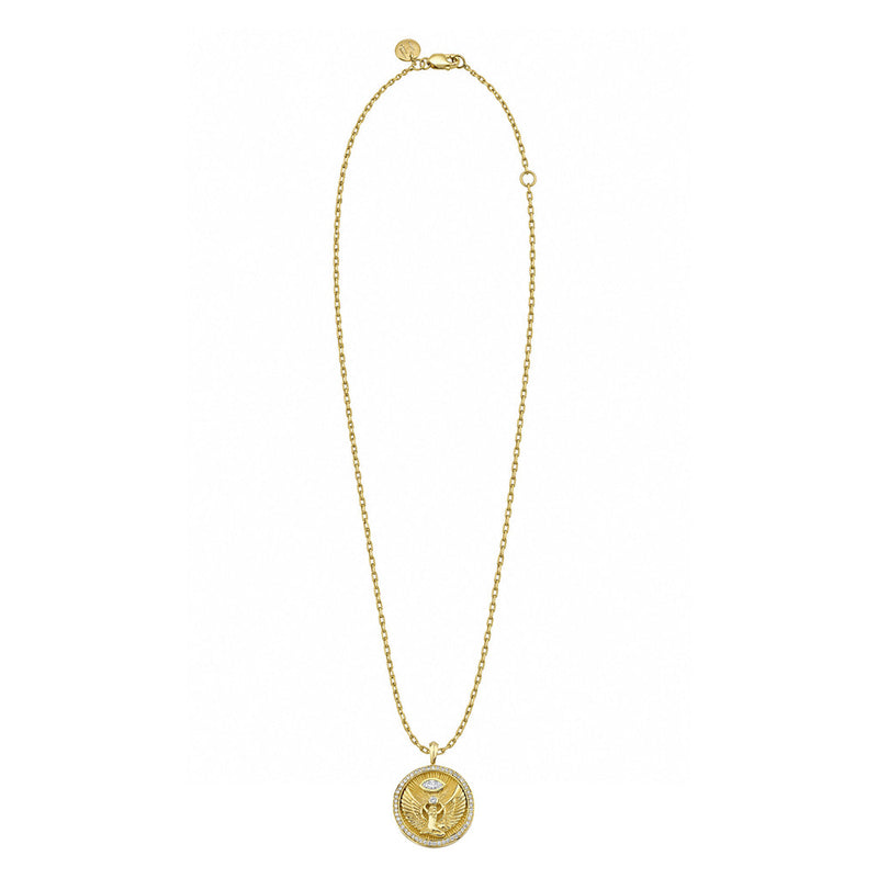 Isis Diamond Pavé Halo Coin Pendant by Logan Hollowell Jewelry