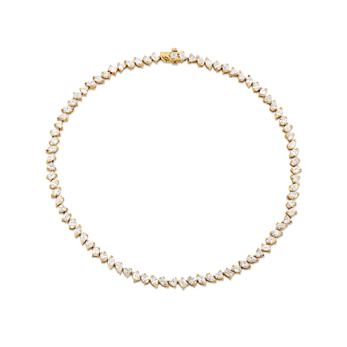 Fortuna Diamond Tennis Necklace (One off 15.25") White Gold 15.25" by Logan Hollowell Jewelry