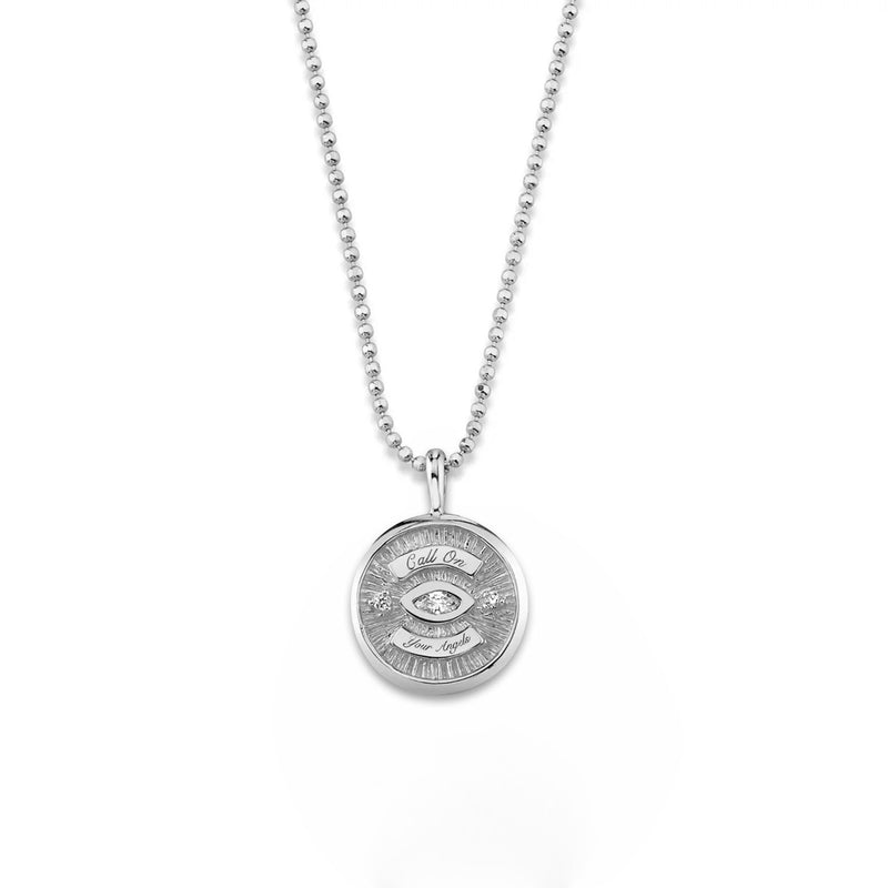 Mini Call On Your Angels Coin Necklace by Logan Hollowell Jewelry