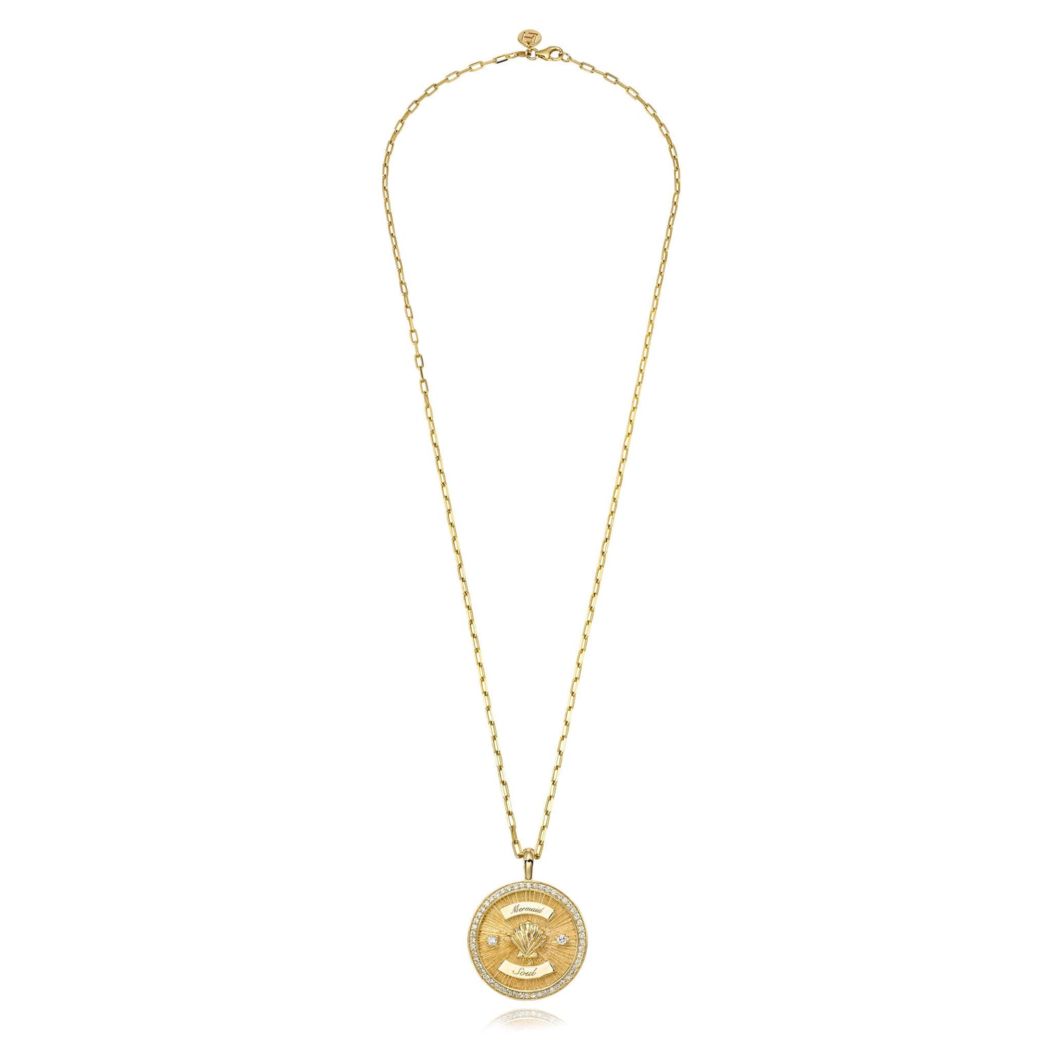 Mermaid Coin with Diamond Frame Necklace | Ready to Ship by Logan Hollowell Jewelry