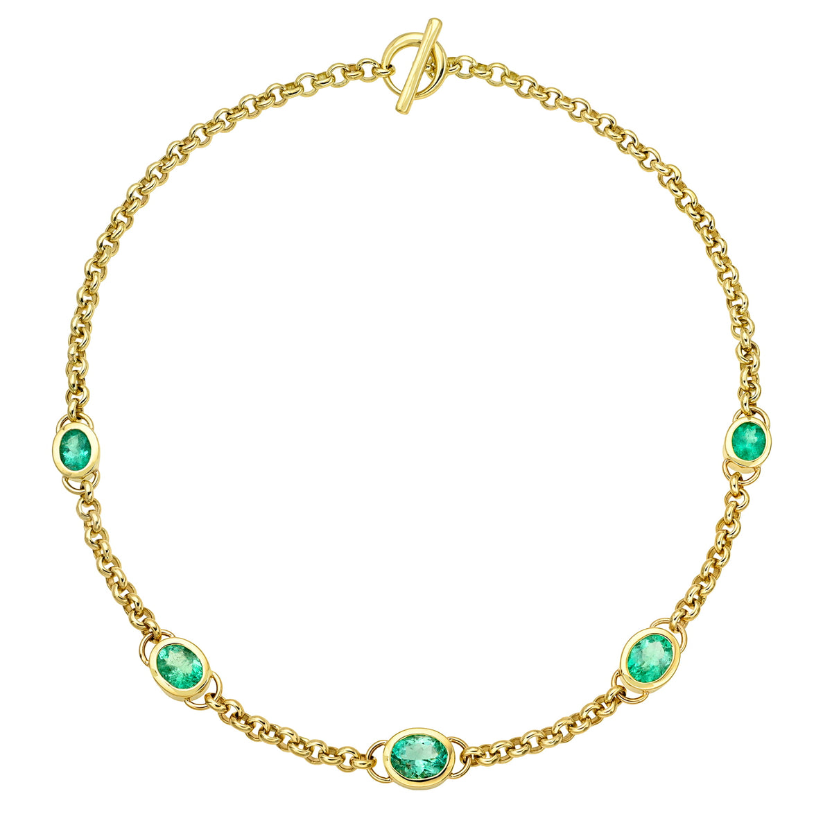 Emerald Empress Necklace Yellow Gold 14" by Logan Hollowell Jewelry