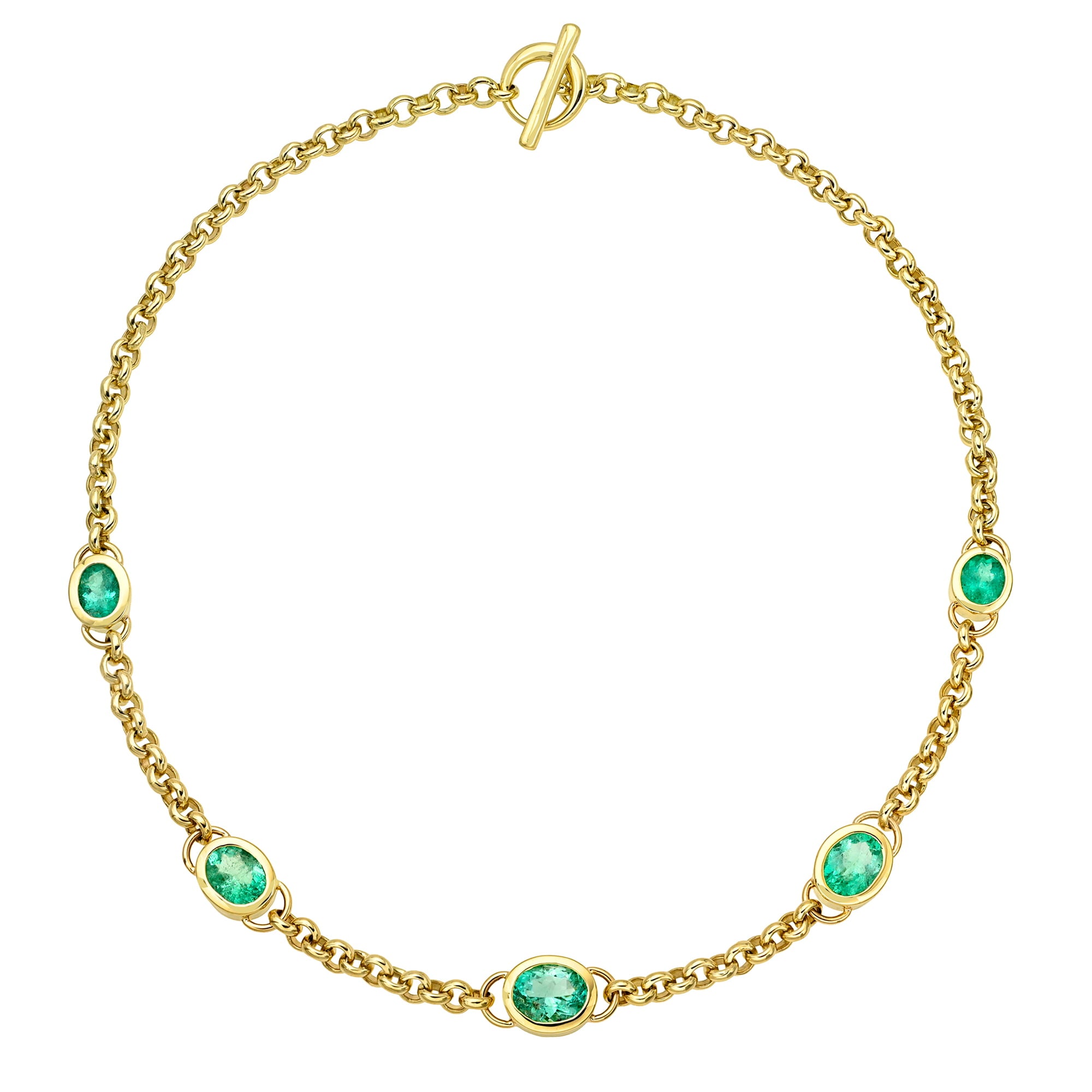 Emerald Empress Necklace Yellow Gold 14" by Logan Hollowell Jewelry