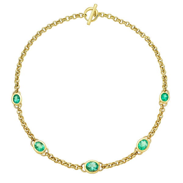 Emerald Empress Necklace Yellow Gold 14" by Logan Hollowell Jewelry