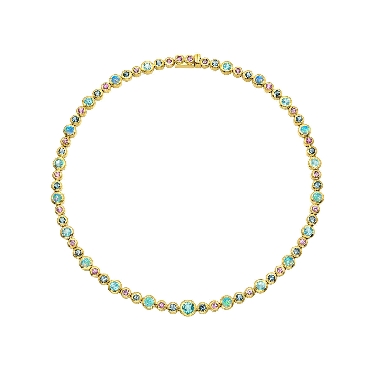 Mermaid Bubble Necklace Yellow Gold 14" by Logan Hollowell Jewelry