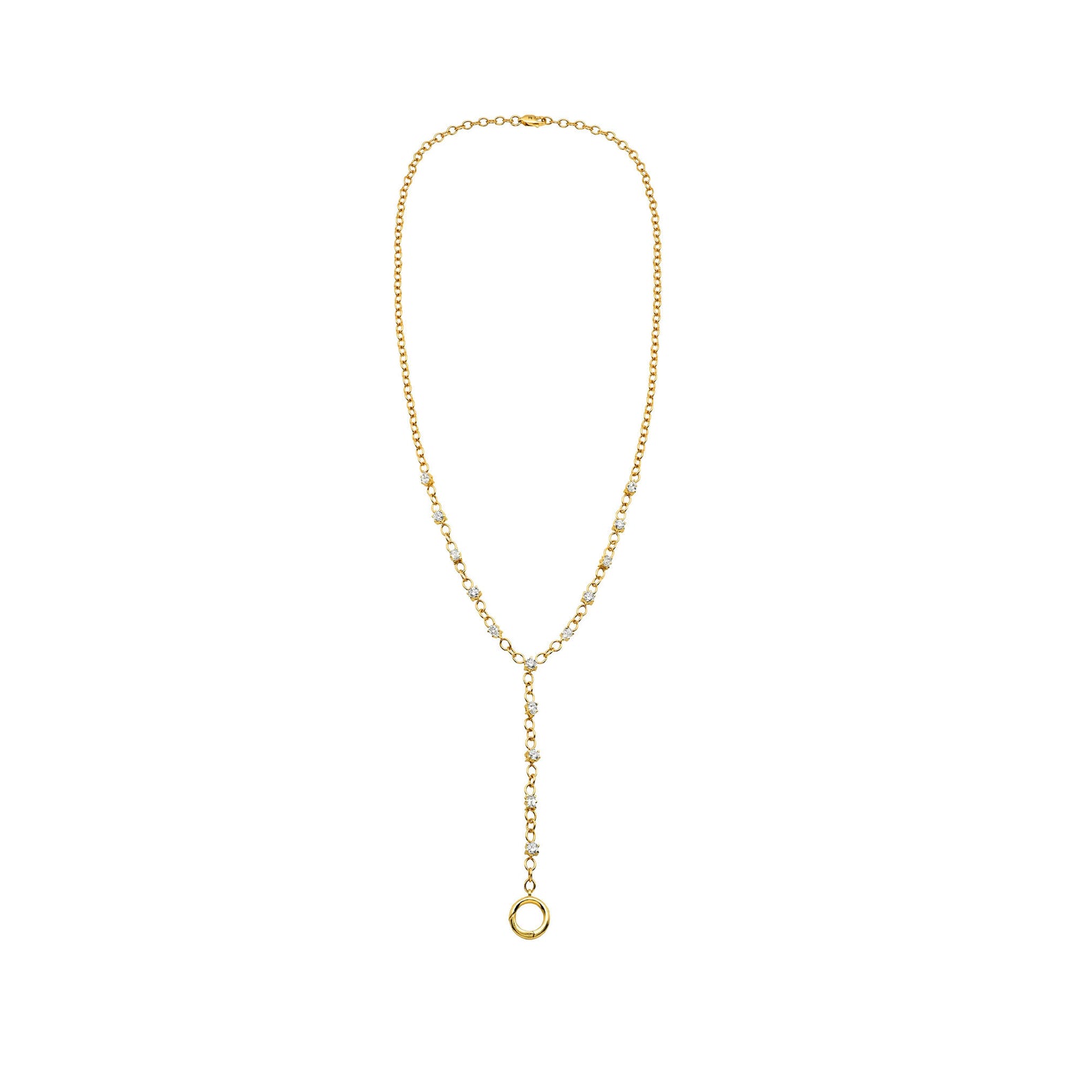 Solar Flare Mixed Cut Diamond Lariat by Logan Hollowell Jewelry