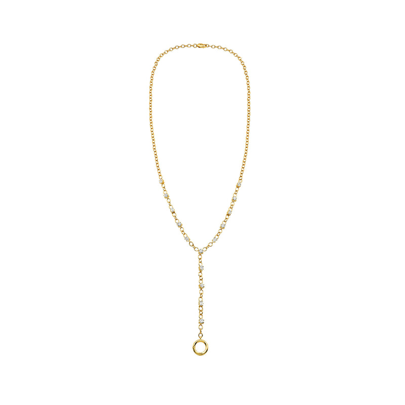 Solar Flare Mixed Cut Diamond Lariat by Logan Hollowell Jewelry