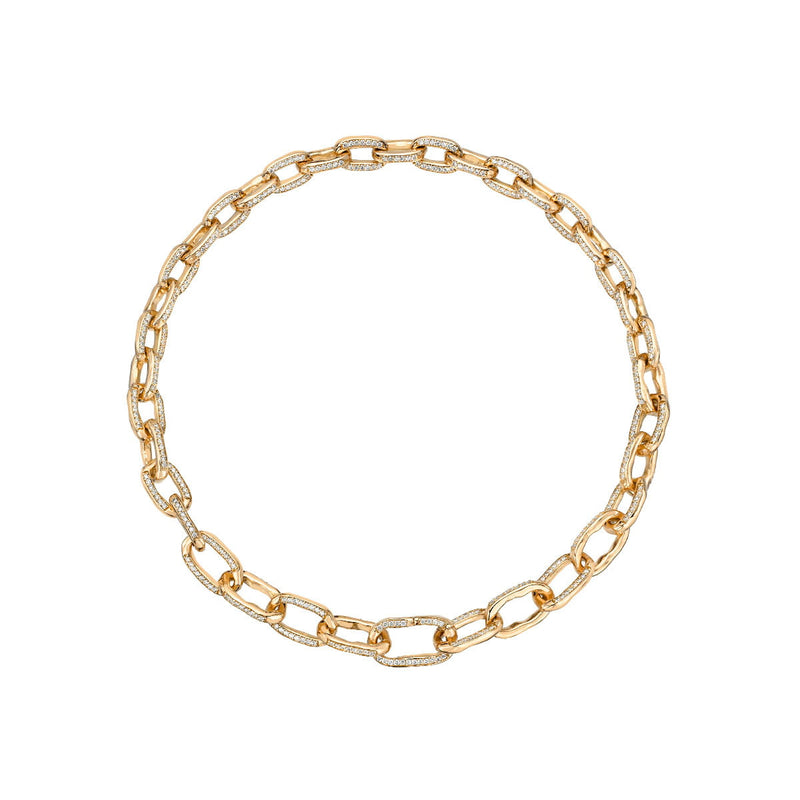 Graduated Atlantis Pavé Diamond Chain Necklace Rose Gold by Logan Hollowell Jewelry