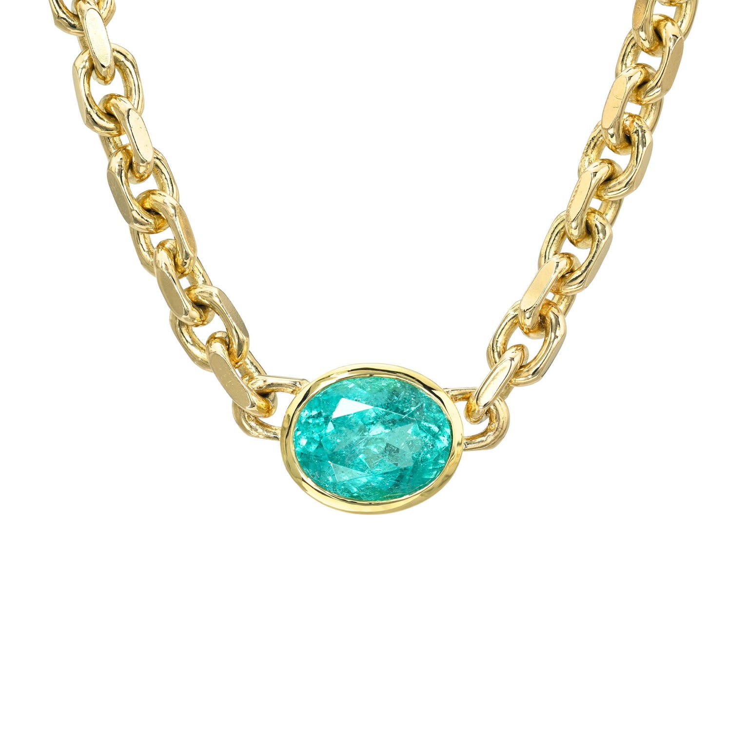 Paraiba Queen Chain Necklace by Logan Hollowell Jewelry