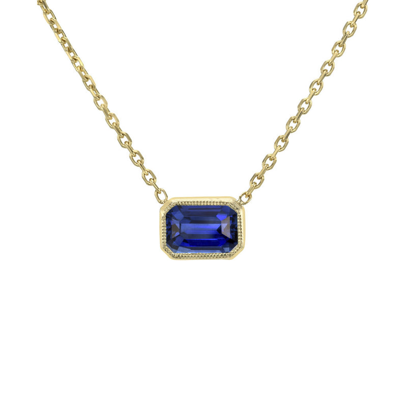 Icon Queen Necklace Sapphire Yellow Gold by Logan Hollowell Jewelry