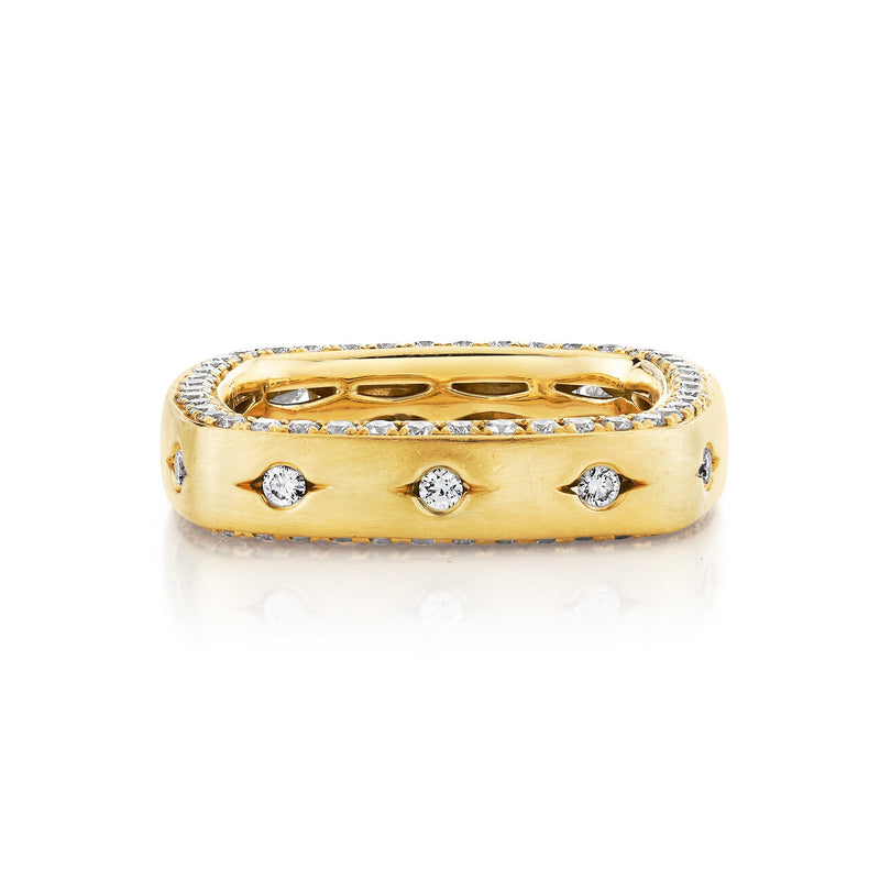 12 Wishes Square Diamond Ring Yellow Gold 3 by Logan Hollowell Jewelry
