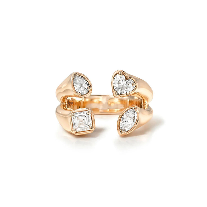 Petite Fortuna Diamond Ring Rose Gold 2.75 by Logan Hollowell Jewelry