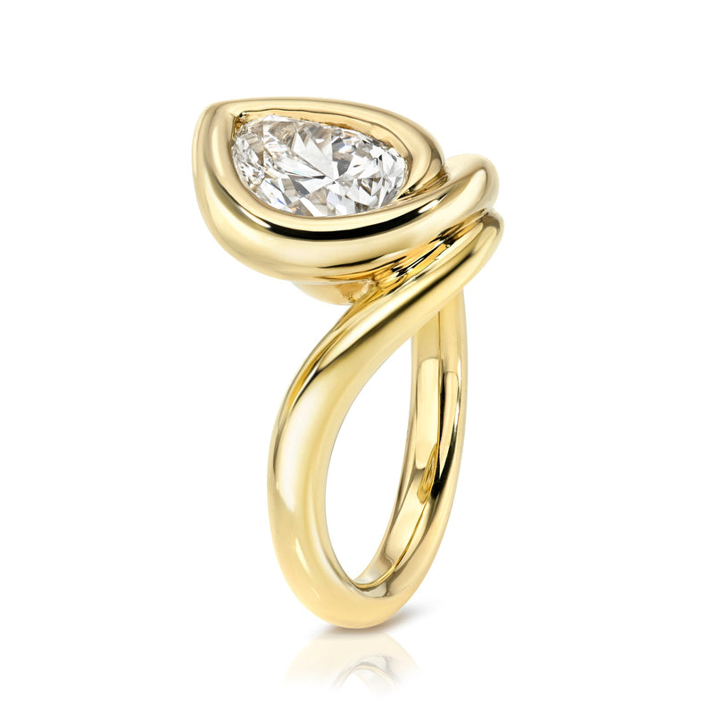 Enigma Water Drop Diamond Ring by Logan Hollowell Jewelry