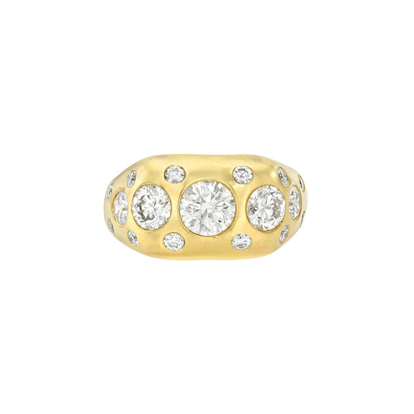 Oracle Diamond Signet Ring Yellow Gold 3 by Logan Hollowell Jewelry