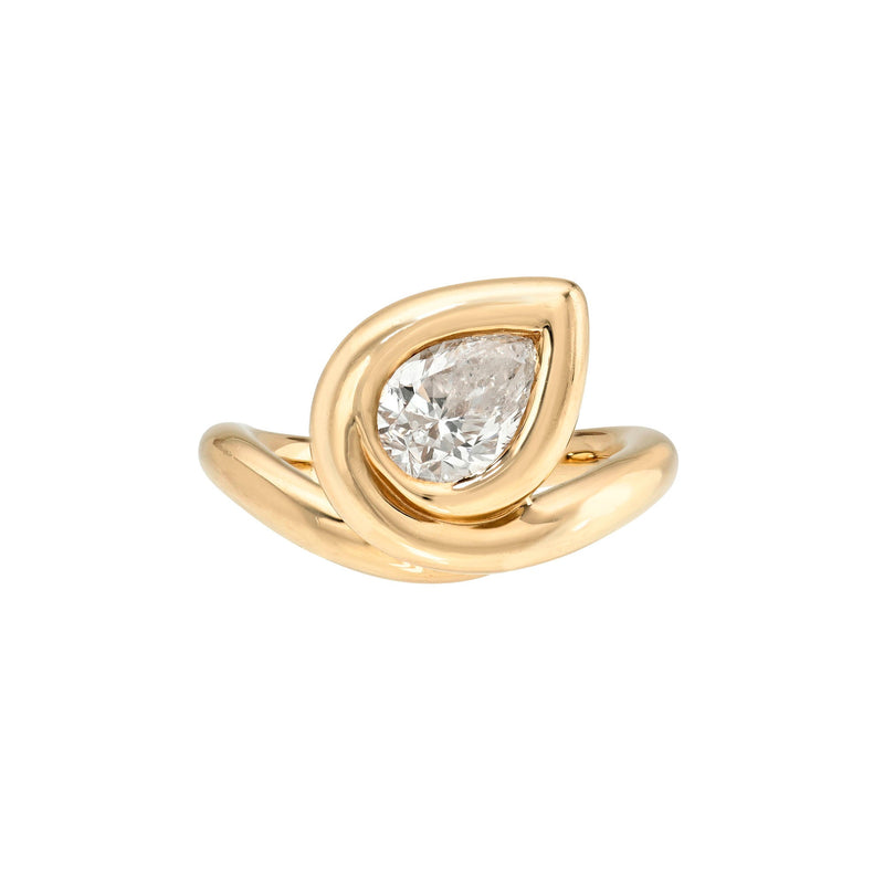 Enigma Petite Water Drop Diamond Ring by Logan Hollowell Jewelry