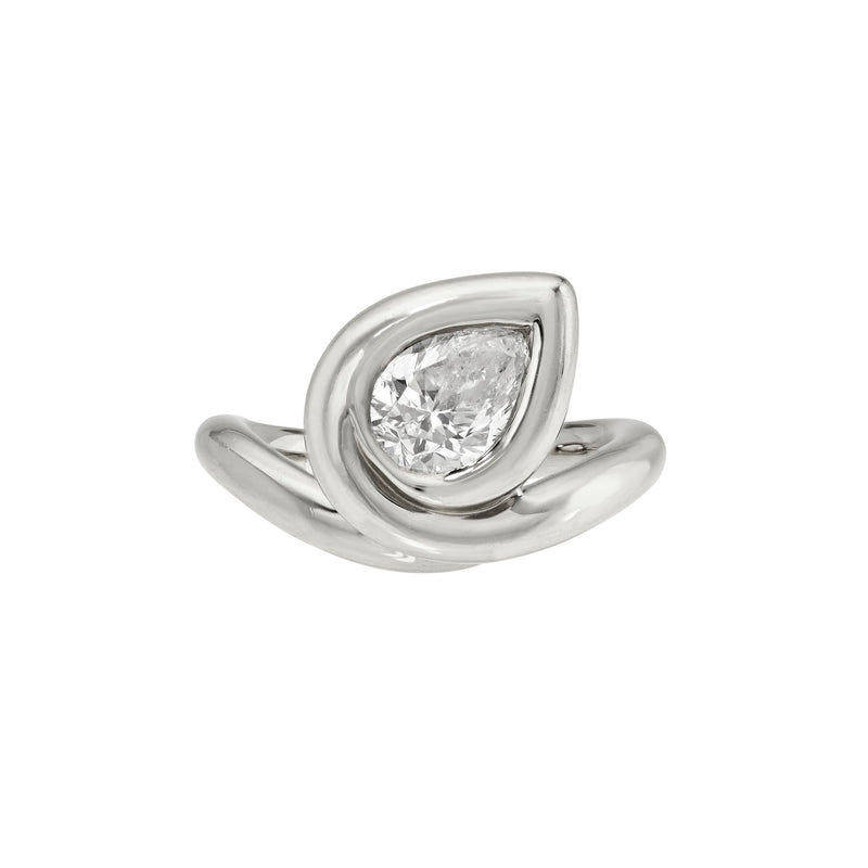 Enigma Petite Water Drop Diamond Ring by Logan Hollowell Jewelry