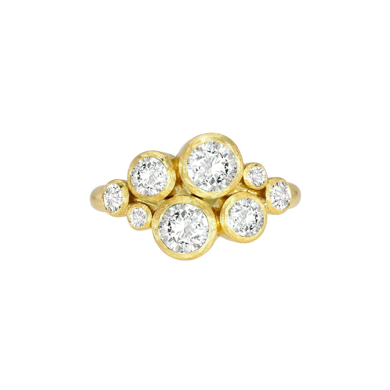 Diamond Bubble Ring Yellow Gold 3 by Logan Hollowell Jewelry