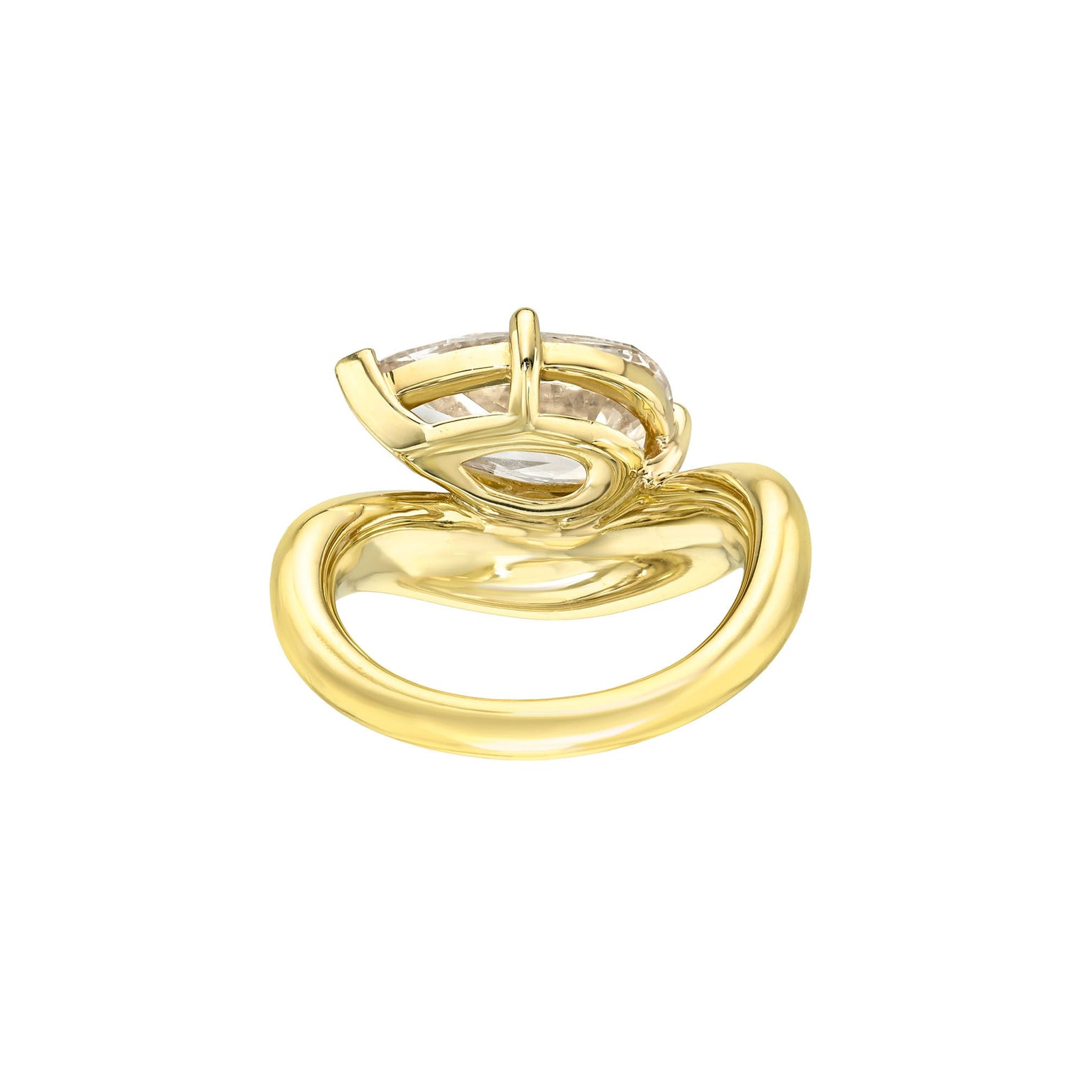 Enigma Floating Pear Diamond Ring by Logan Hollowell Jewelry