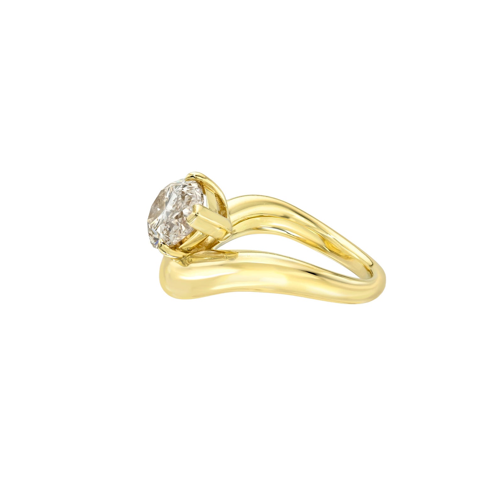 Enigma Floating Pear Diamond Ring by Logan Hollowell Jewelry