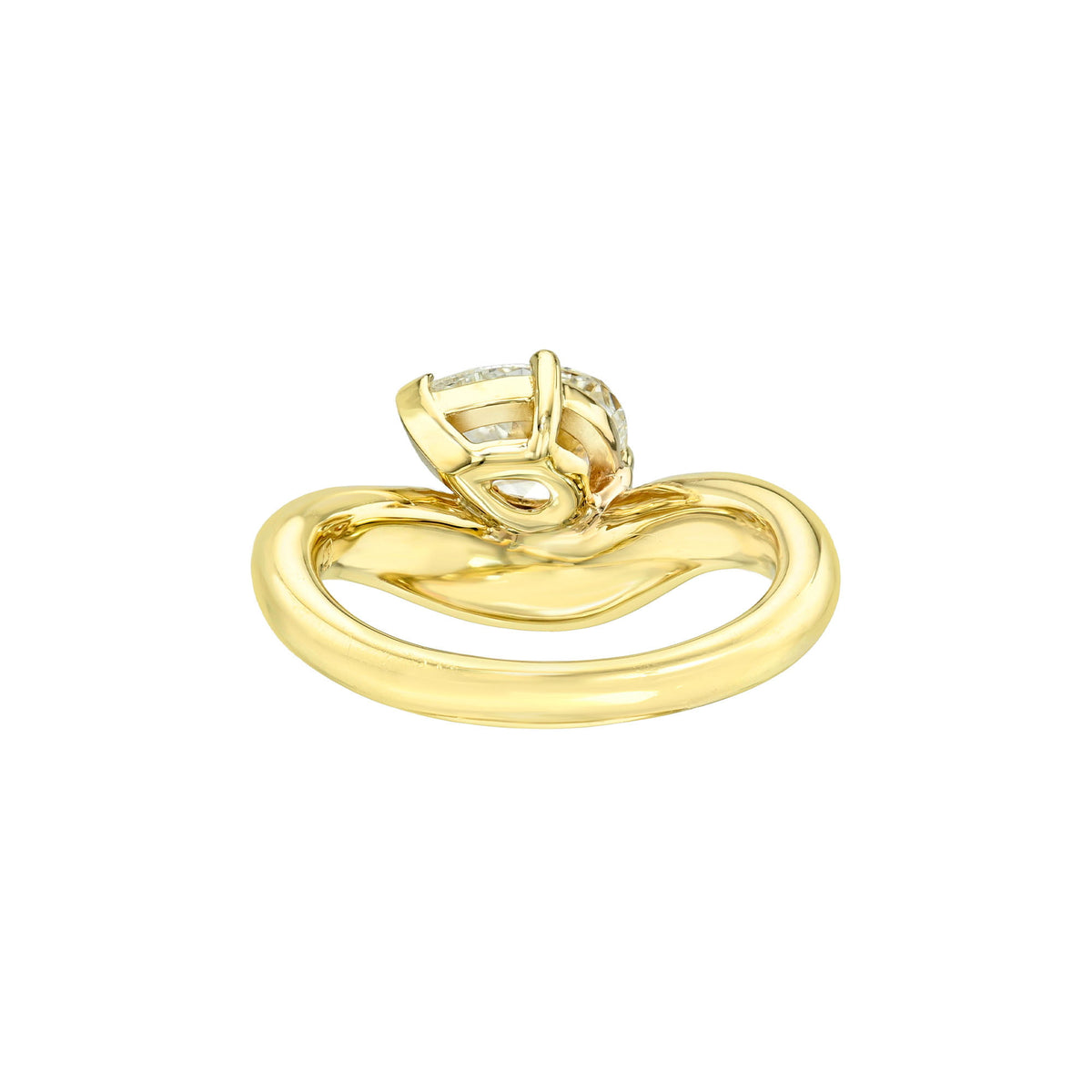 Enigma Floating Petite Pear Diamond Ring by Logan Hollowell Jewelry