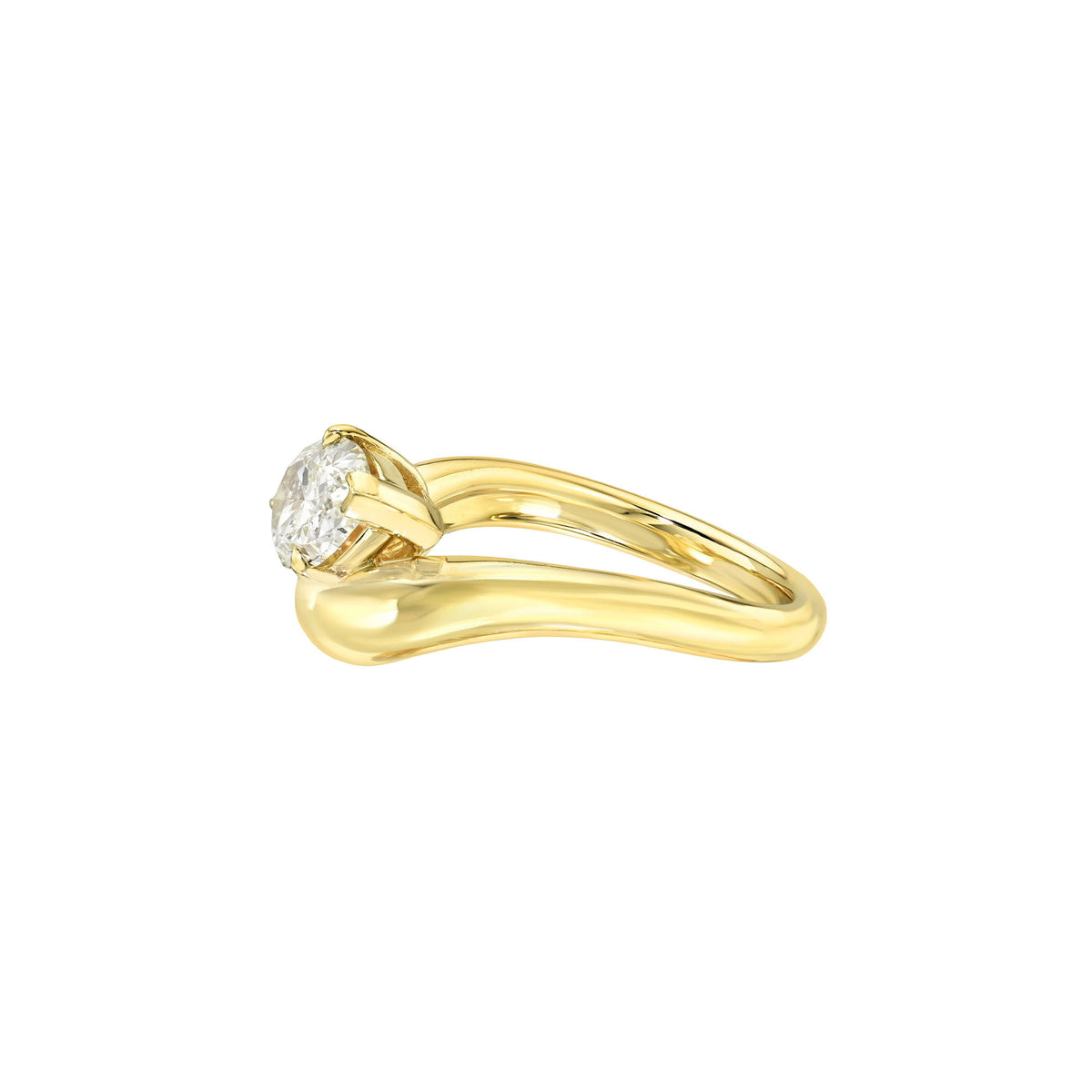 Enigma Floating Petite Pear Diamond Ring by Logan Hollowell Jewelry