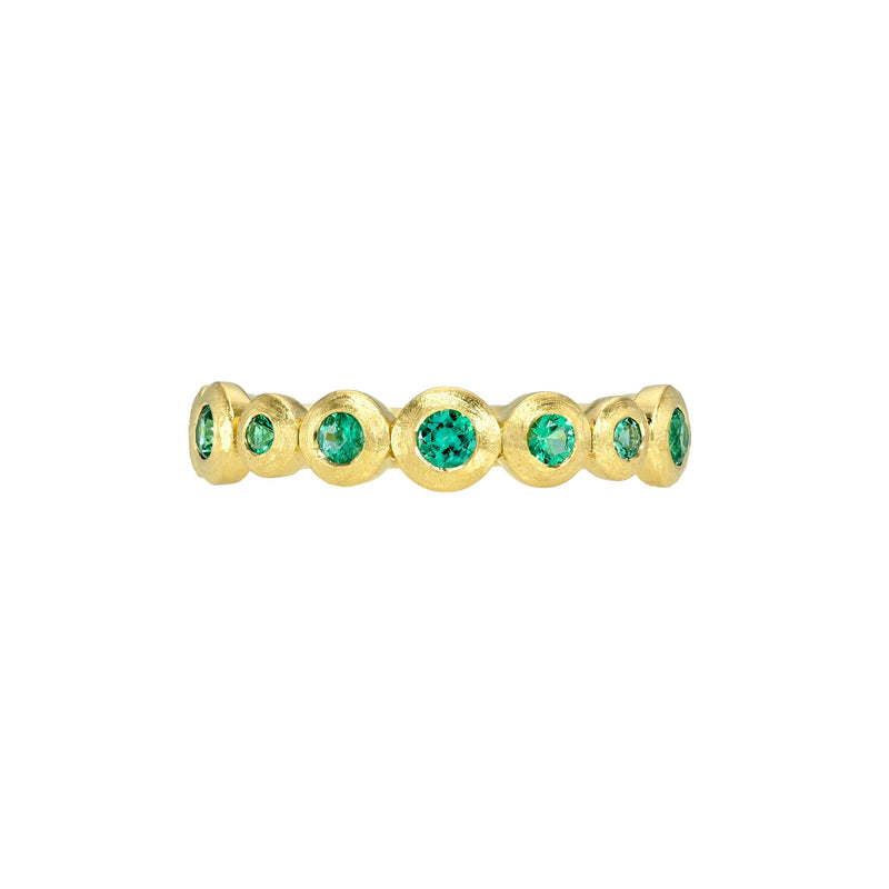 Petite Emerald Bubble Ring Yellow Gold 14K 3 by Logan Hollowell Jewelry