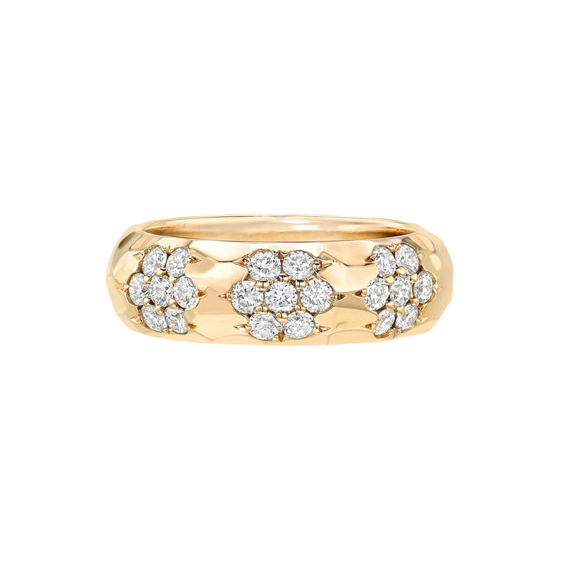 Sevenfold Diamond Cluster Band Rose Gold 3 by Logan Hollowell Jewelry