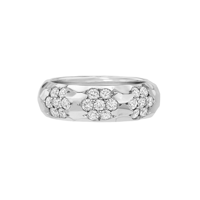 Sevenfold Diamond Cluster Band White Gold 3 by Logan Hollowell Jewelry