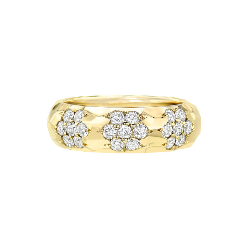 Sevenfold Diamond Cluster Band Yellow Gold 3 by Logan Hollowell Jewelry