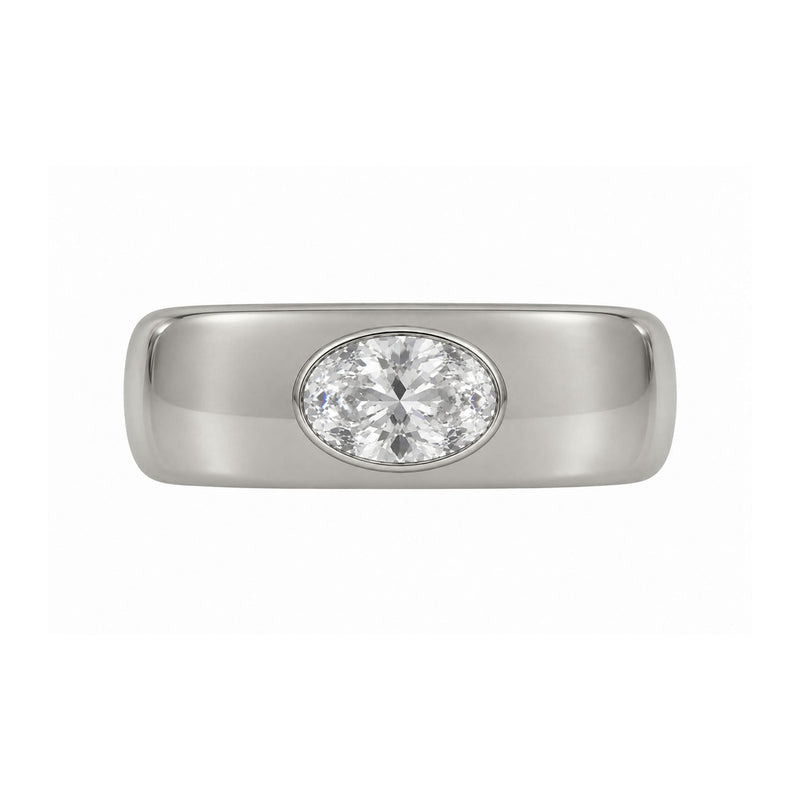 The Oval Diamond Aura Sleeve Gen 4 White Gold 3 by Logan Hollowell Jewelry