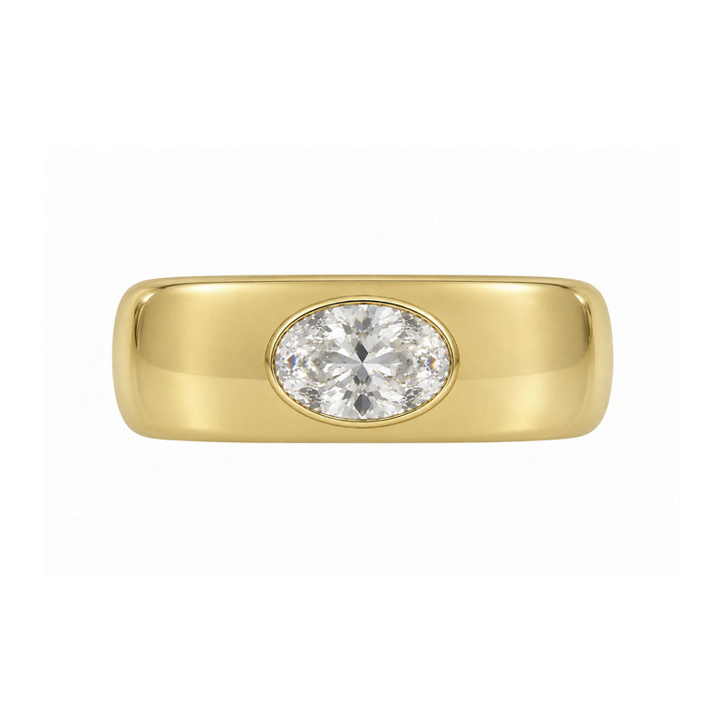 The Oval Diamond Aura Sleeve Gen 4 Yellow Gold 3 by Logan Hollowell Jewelry
