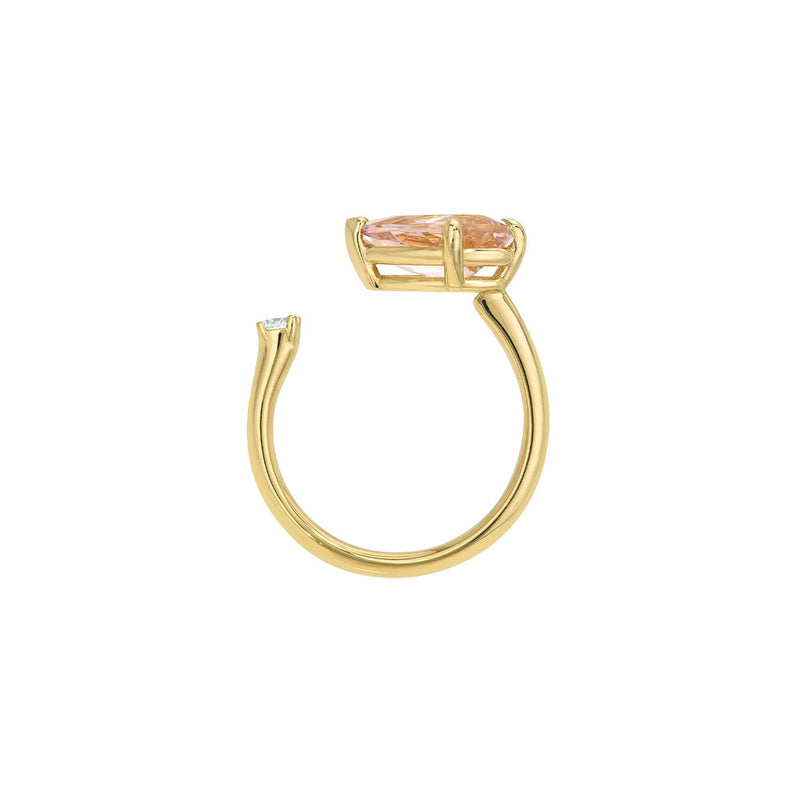 Blossom Morganite and Diamond Nexus Ring by Logan Hollowell Jewelry