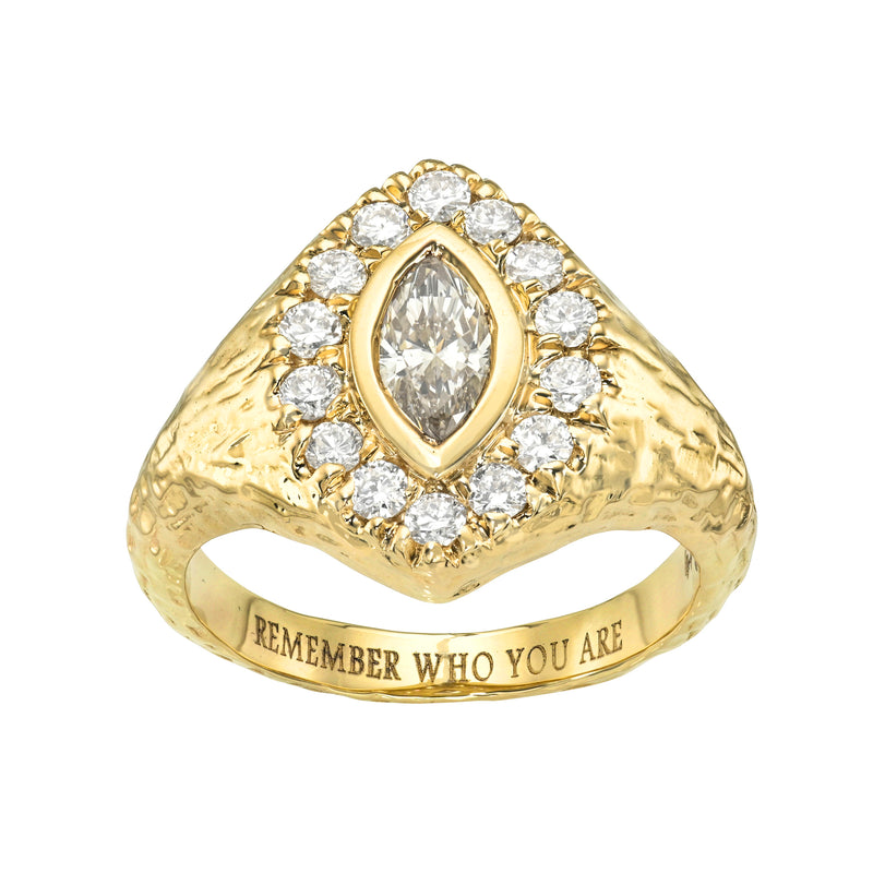 Desert Queen Signet Champagne Ring by Logan Hollowell Jewelry