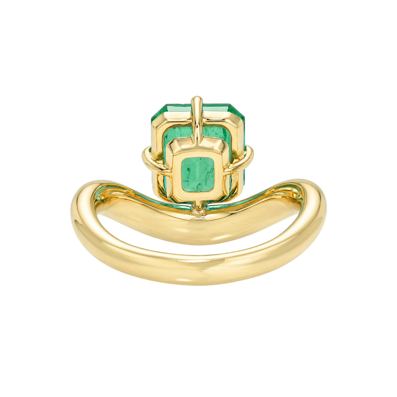 Floating Enigma Emerald Asscher Ring
