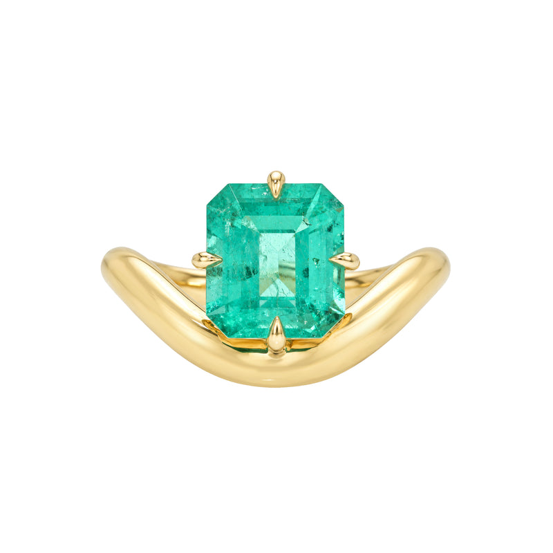 Floating Enigma Emerald Asscher Ring