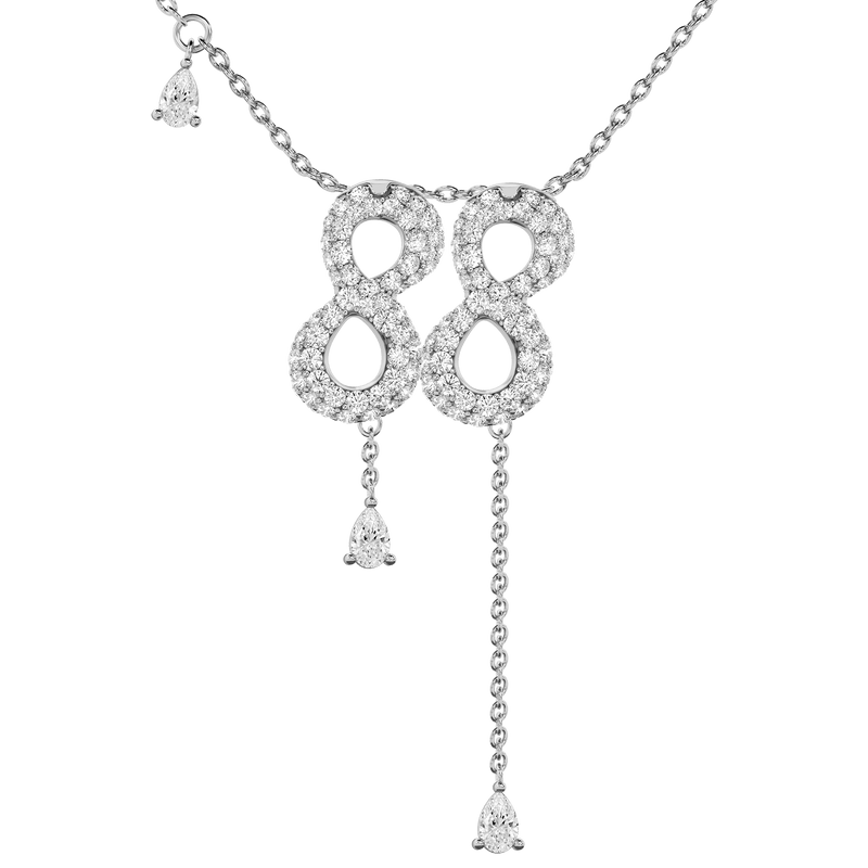 88 Pavé Diamond Numerology Necklace White Gold 15mm by Logan Hollowell Jewelry