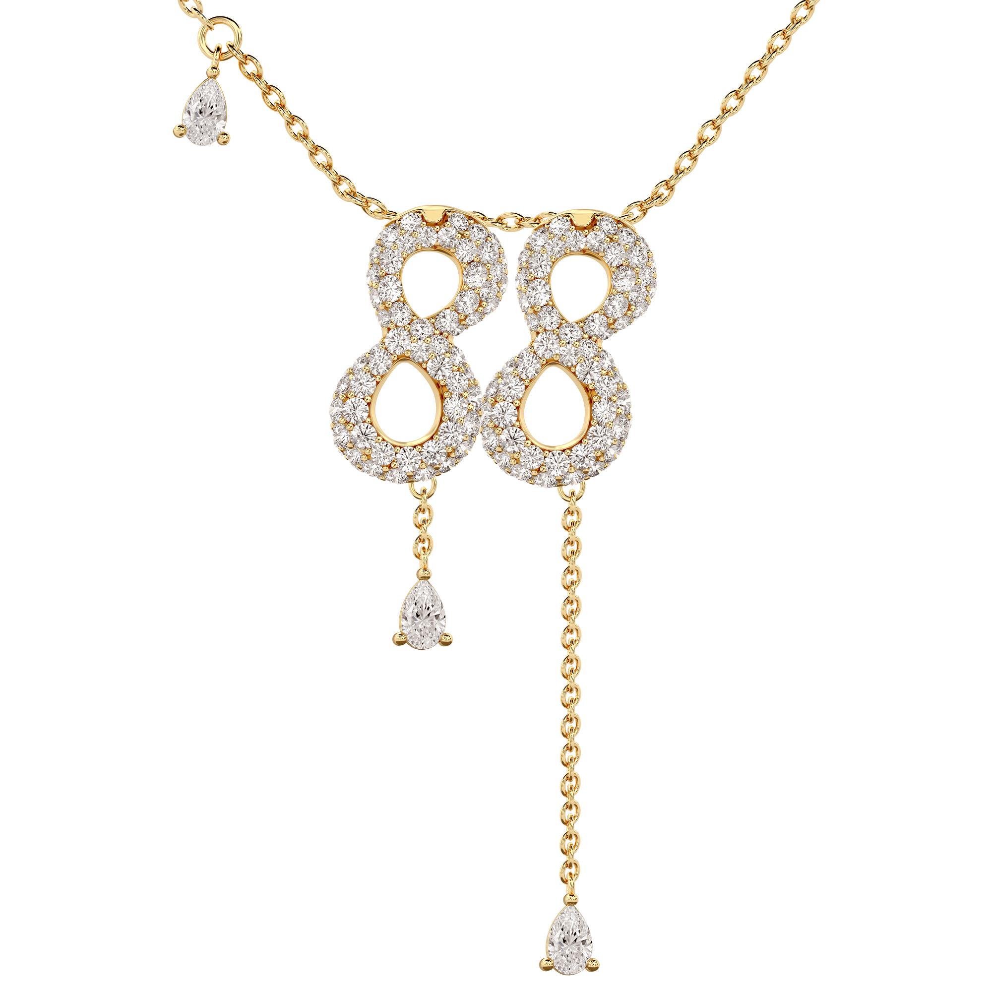 88 Pavé Diamond Numerology Necklace Yellow Gold 15mm by Logan Hollowell Jewelry
