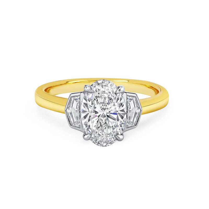 Oval Trinity With Cadillac Diamonds Setting | Ready to Ship Yellow Gold 5.5 by Logan Hollowell Jewelry