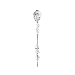 Eau de Rose Cut Diamond Iris Chain Earrings White Gold Single  by Logan Hollowell Jewelry