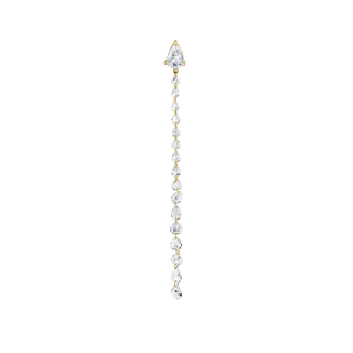 Eau De Rose Cut Diamond Double Drop Earring - Fronts Yellow Gold Single  by Logan Hollowell Jewelry