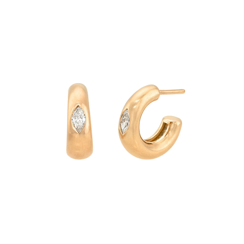 Angel Eye Diamond Hoop Earrings Rose Gold by Logan Hollowell Jewelry