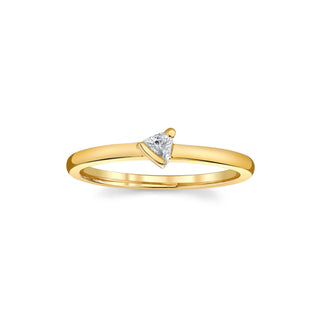 Mini Diamond Trinity Ring Yellow Gold 3  by Logan Hollowell Jewelry