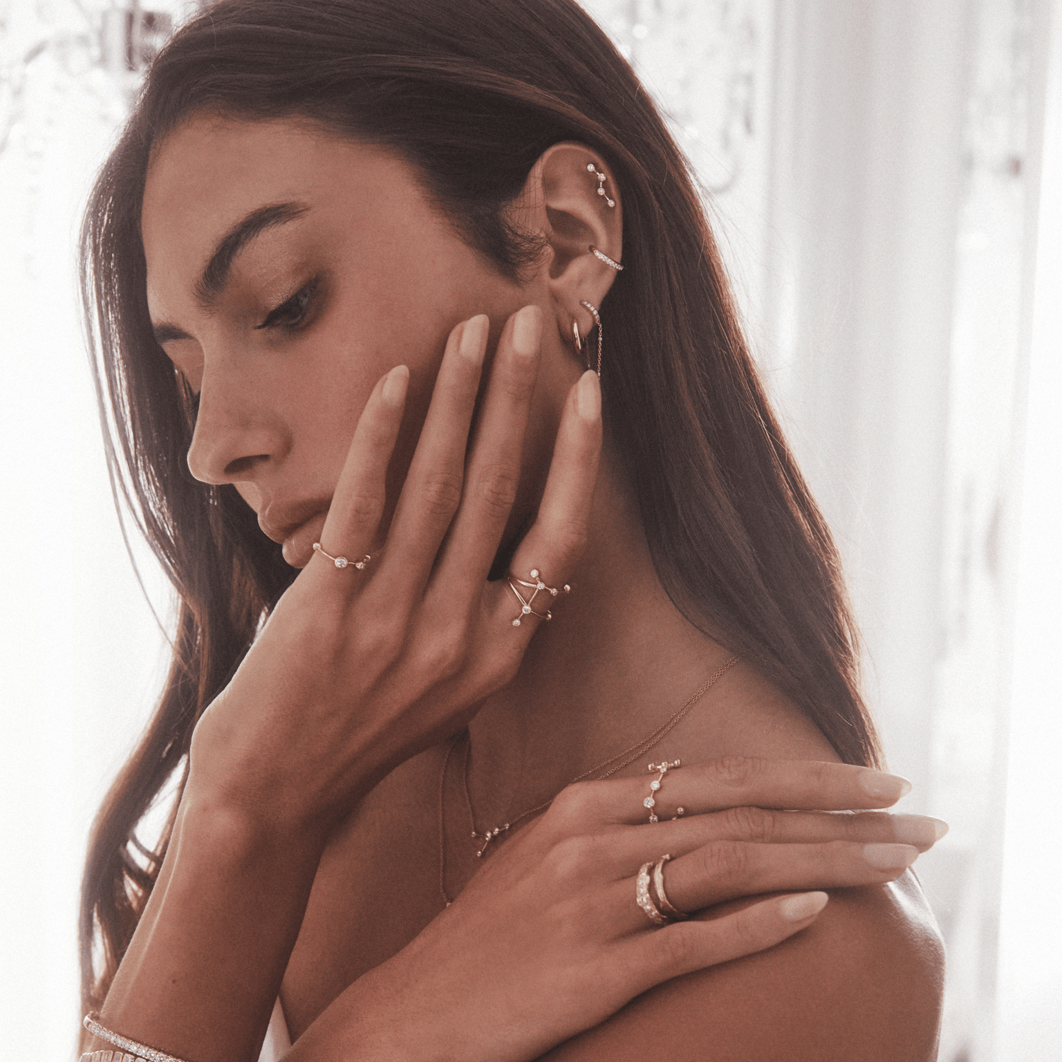 Single Row Diamond Ear Cuff | Ready to Ship by Logan Hollowell Jewelry