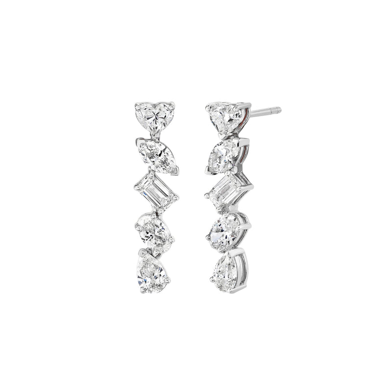 Fortuna Diamond Drop Earrings White Gold by Logan Hollowell Jewelry