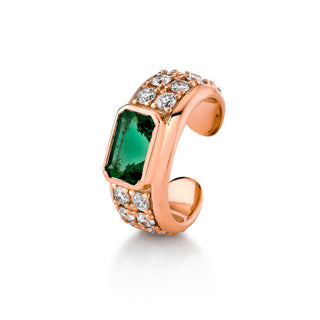 Abundantia Emerald Cut Pavé Diamond Ear Cuff Rose Gold   by Logan Hollowell Jewelry